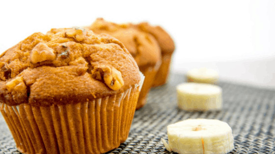 gluten free, dairy free banana nut muffins