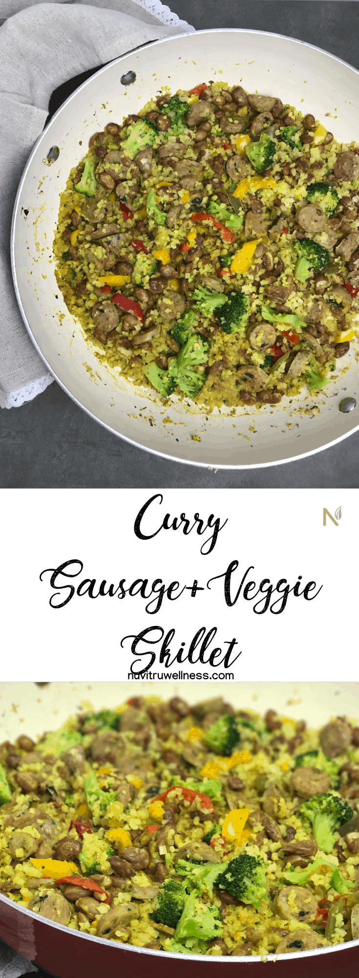 sausage veggie curry skillet, whole 30, paleo