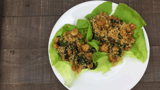 quinoa shrimp wraps