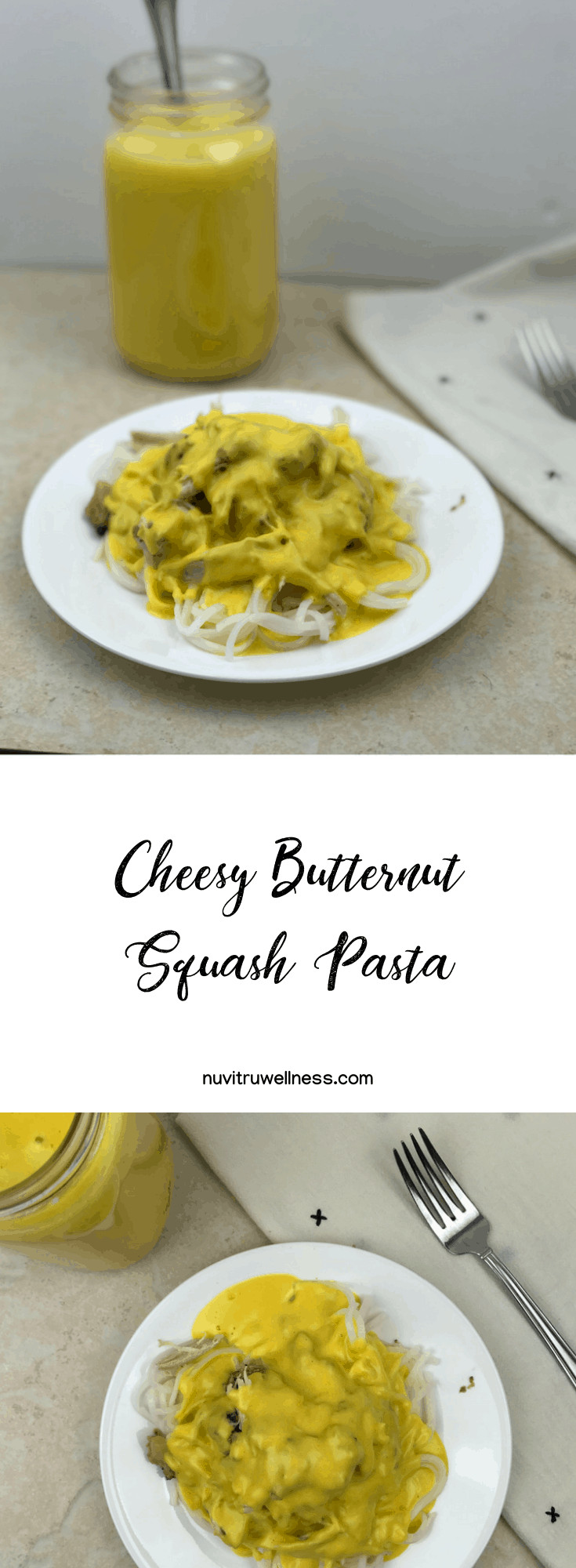 cheesy butternut squash pasta