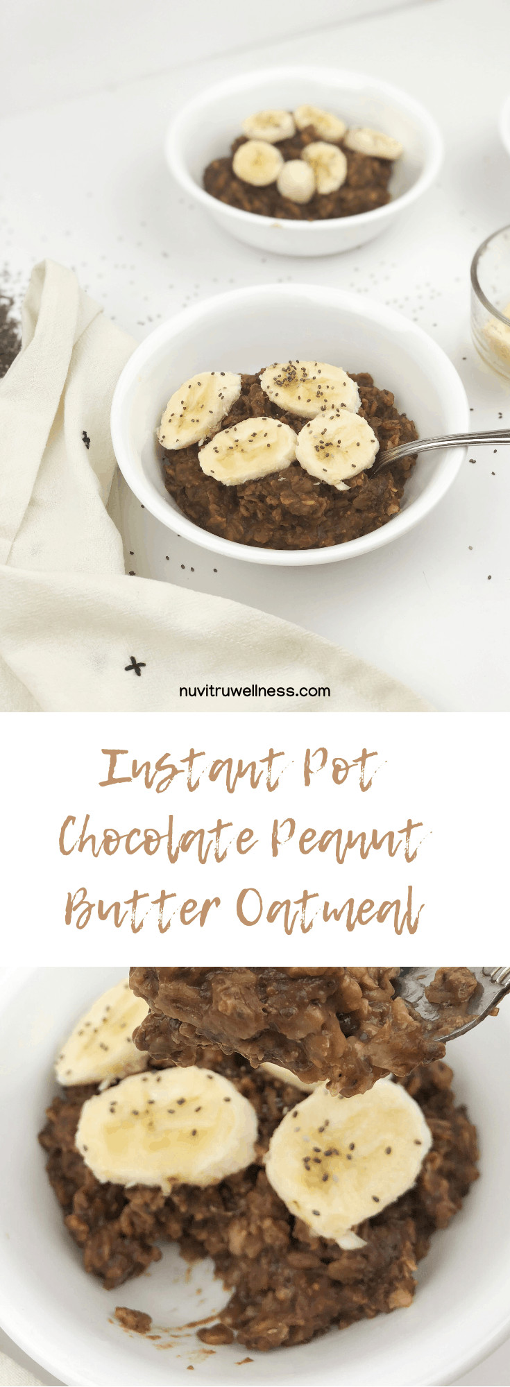 instant pot chocolate peanut butter oatmeal