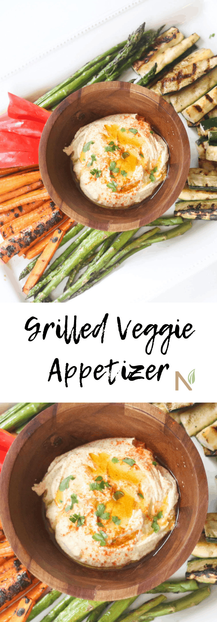 Grilled Vegetable Hummus Appetizer